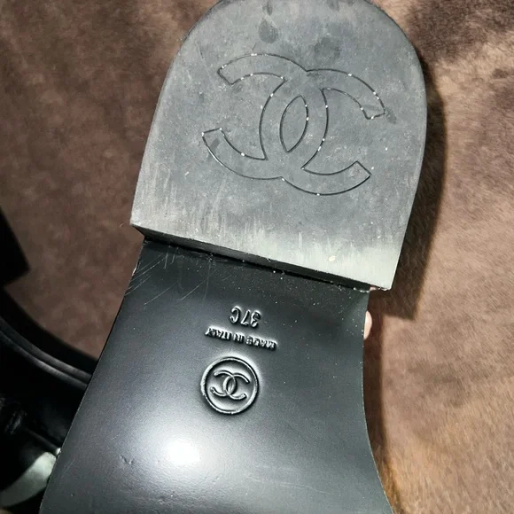 CHANEL LOAFERS BLOCK SHOES CC LOGO - Picture 14 of 16